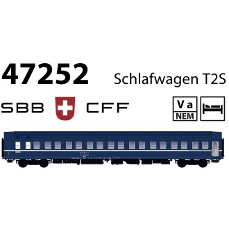 L. S. Models LS47252 - Schlafwagen WLAm (T2S) SBB, altes Logo Ep. Va