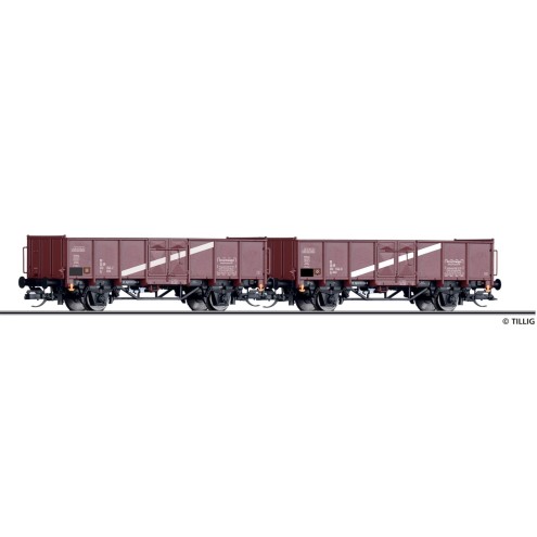 Tillig 01059 - Güterwagenset „Kupplungs-Versuchswagen“ der DR, bestehend aus zwei offenen Güterwagen Es, Ep. IV