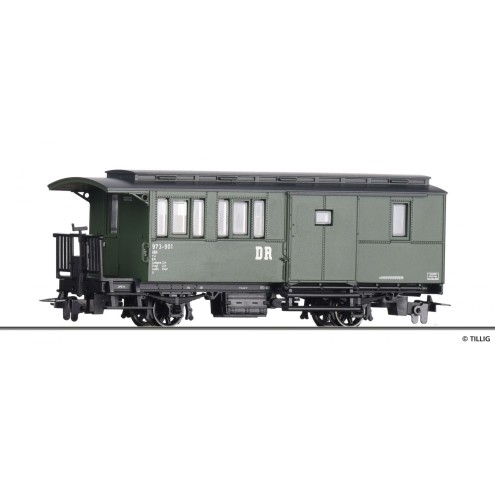 Tillig 03955 - Personenwagen mit Gepäckabteil KBDi der DR, Ep. III