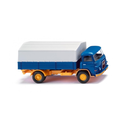 Wiking 041102 - Pritschen-Lkw (MAN 415) - blau/melonengelb