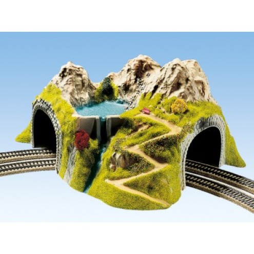 Noch 05180 - Ecktunnel 2-gleisig, gebogen, 43 x 41 cm