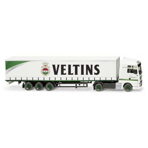 Wiking 053710 - Gardinenplanensattelzug (MAN TGX Euro 6c) "Veltins"