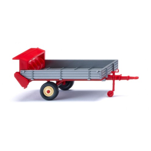 Wiking 088704 - Fortuna Stalldung-Breitstreuer - silber/karminrot
