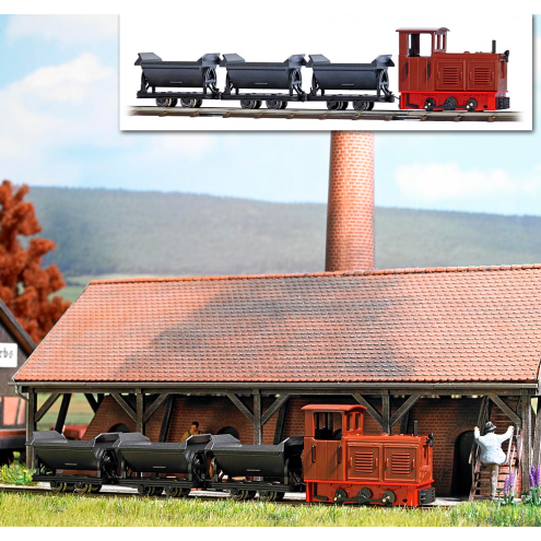 Busch 12006 - Feldbahn Start-Set mit drei Kipploren