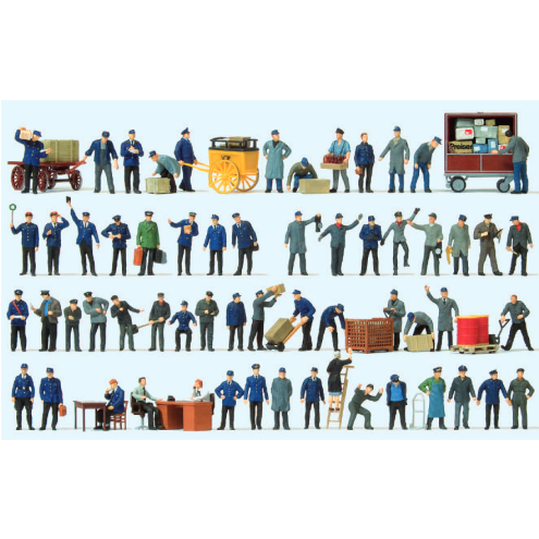 Preiser 13004 - Bahnpersonal 60 Figuren