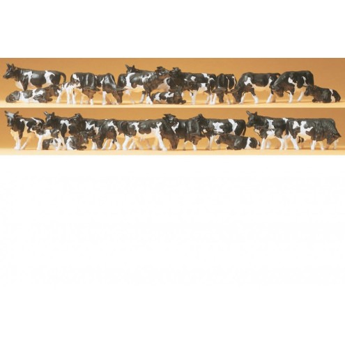 Preiser 14408 - Kühe schwarz/weiß
