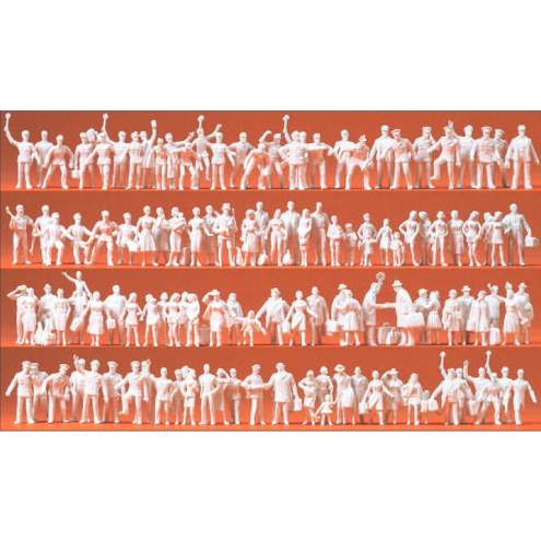 Preiser 16325 - Bahnpersonal und Reisende 120 Figuren unbemalt