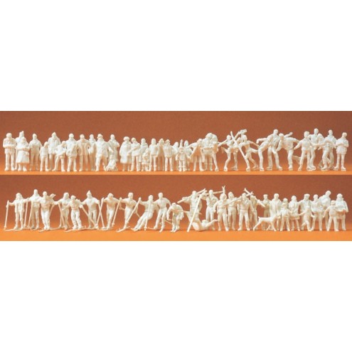 Preiser 16347 - Im Winter. 65 unbemalte Miniaturfiguren