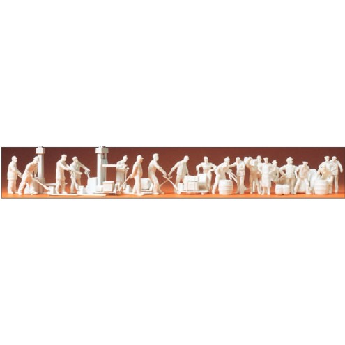 Preiser 16348 - An der Güterhalle 21 unbemalte Figuren