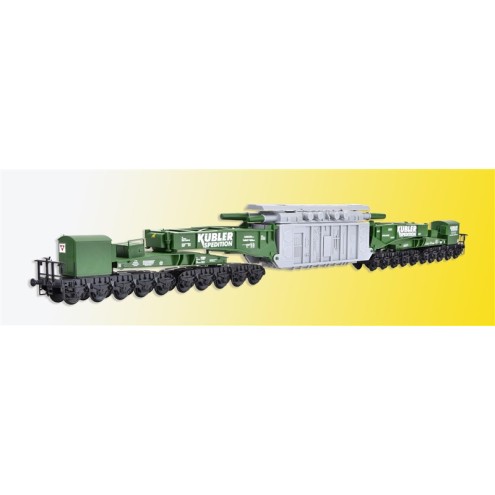 Kibri 16500 - H0 Schienentiefladewagen MAN Uaai 687.9 mit Transformator Spedition KÜBLER