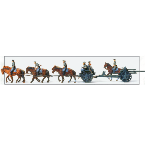Preiser 16513 - Bespannte leichte Feldhaubitze 10,5 cm leFH 18. Im Marsch. Deutsches Reich 1939-45