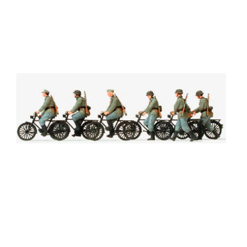 Preiser 16596 - Radfahrtrupp fahrend und gehend. Deutsches Reich 1939-45.
