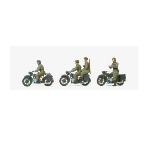 Preiser 16598 - Kradschützen aufgesessen. Motorrad BMW R 12. Deutsches Reich 1939-45.
