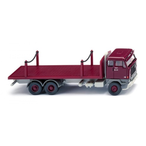 Wiking 044701 - Rungenpritschen-Lkw (Volvo F88) - weinrot