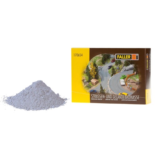 Faller 170654 - Straßen- und Geländebau-Spachtelmasse, grau, 500 g