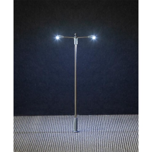 Faller 180203 - LED-Straßenbeleuchtung, Ansatzleuchte, Doppelausleger, H0