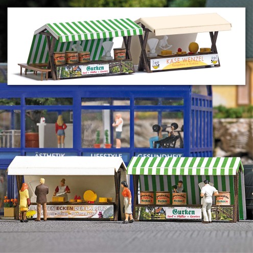 Busch 1822 - Marktstände Gurken/Käse H0