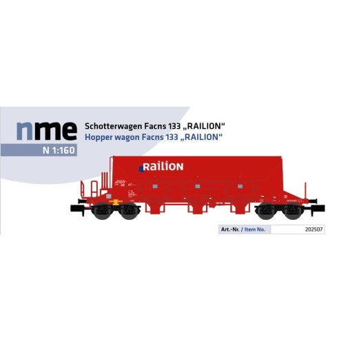 NME 202507 - Kies- und Schotterwagen Facns 133, verkehrsrot, DB Railion