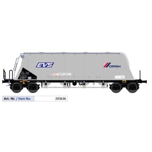 NME 203636 - Zementsilowagen Uacns "EVS-cemex", neues Logo, silber
