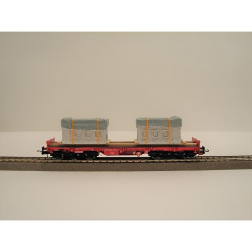 NPE 22167 - Salmms 454 DB AG, beladen mit Motorgehäusen silber