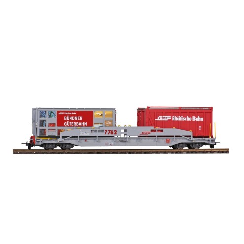 Bemo 2290122 - RhB Sl 7762 ACTS-Tragwagen, RhB & Bünder Güterbahn (Hafen)