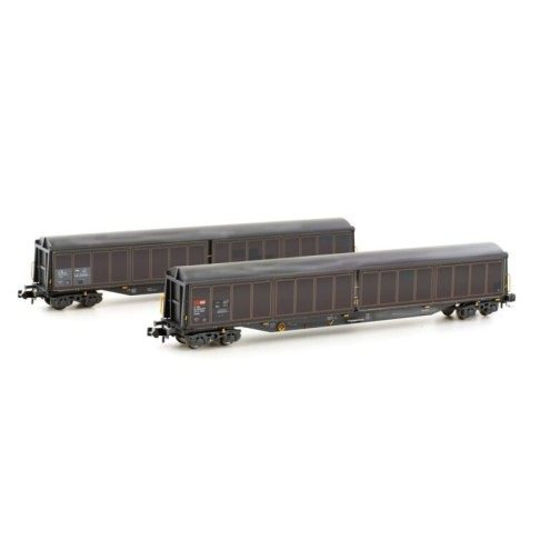 Hobbytrain 23440 - 2er Set Schiebewandwagen Habils SBB, Ep.V-VI, gealtert