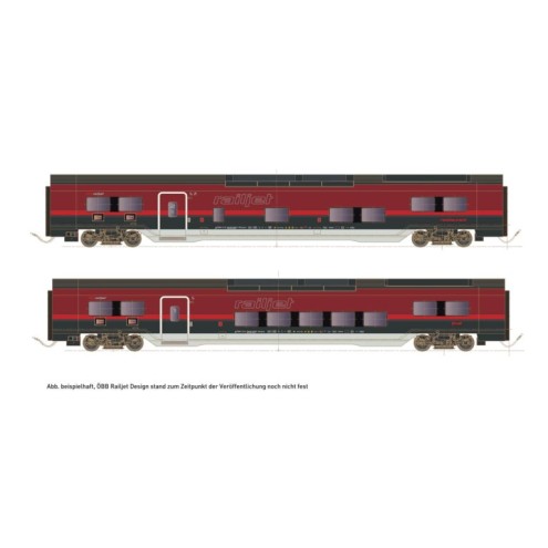 Hobbytrain 25403 - Railjet DANI Set 2, 2-tlg. ÖBB, Ep.VI