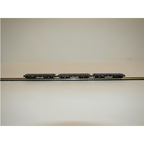 Liliput 260179 - 3-tlg. Set, 4-achs. Schwerlastwagen, SSy 65-50, DR, Ep.III