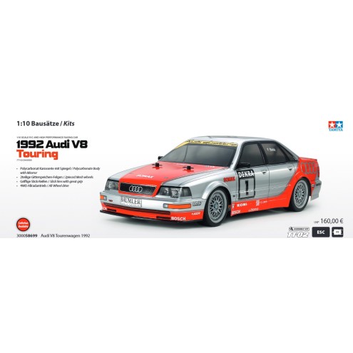 Tamiya 300058699 - 1:10 RC Audi V8 1992 Tourenwagen (TT-02)