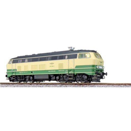 Esu 31008 - Diesellok, H0, BR 218, 218 396 Brohltalbahn, beige/grün, Ep VI, Vorbildzustand um 2018, Sound+Rauch, DC/AC