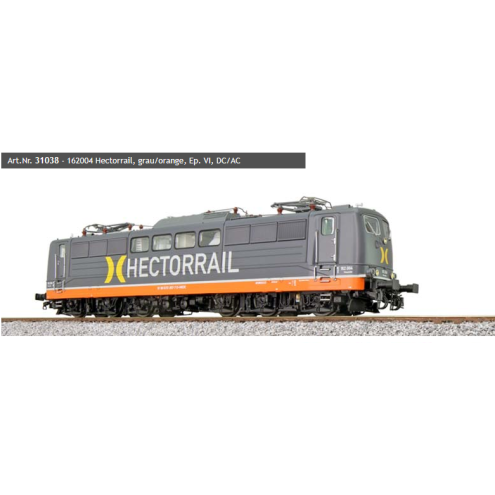 ESU 31038 - E-Lok, H0, BR 151, 162004 Hectorrail, Grau/orange, Ep VI, Vorbildzustand um 2020, LokSound, Pantograph, DC/AC