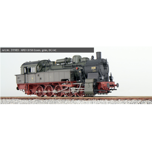 ESU 31103 - Dampflok, H0, T16, 8158 Essen , KPEV, grün, Sound+Rauch, DC/AC