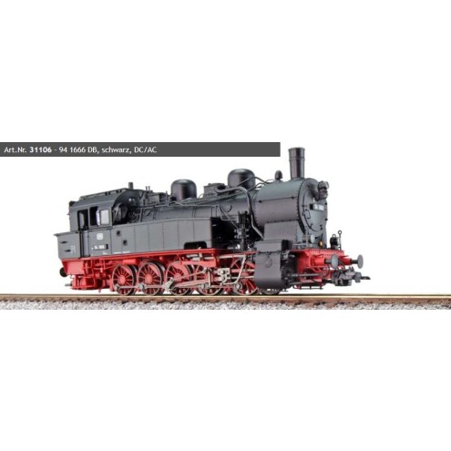 ESU 31106 - Dampflok, H0, BR T16.1, 94 1666, DB, Ep III, schwarz, Vorbildzustand um 1966, LokSound, Raucherzeuger, Rangierkupplung, DC/AC