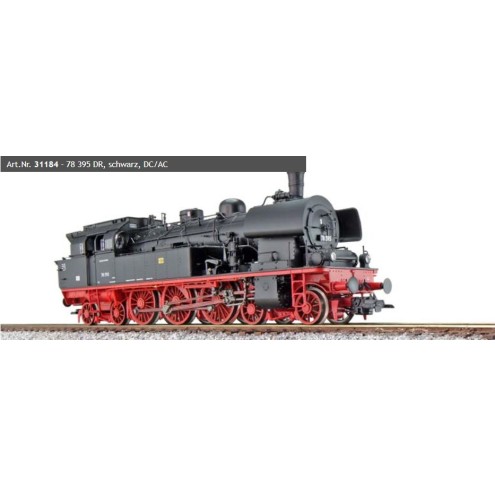 ESU 31184 - Dampflok, H0, T18, 78 395 DR, Schwarz, Ep III, Vorbildzustand um 1967, LokSound, Doppelraucherzeuger, Rangierkupplung, DC/AC