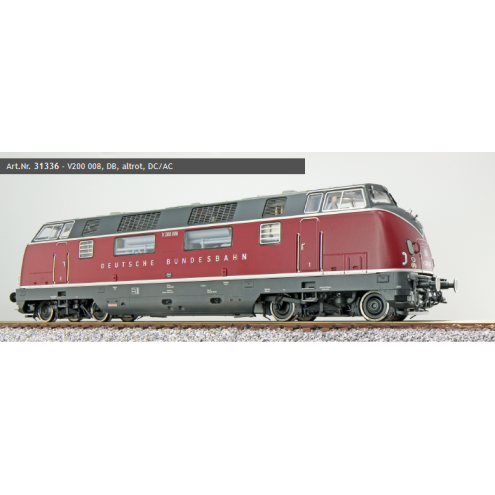ESU 31336 - Diesellok, H0, V200 008 DB, altrot, Ep. III, Sound+Rauch, DC/ACg grün, Ep. VI, Sound+Rauch, DC/AC