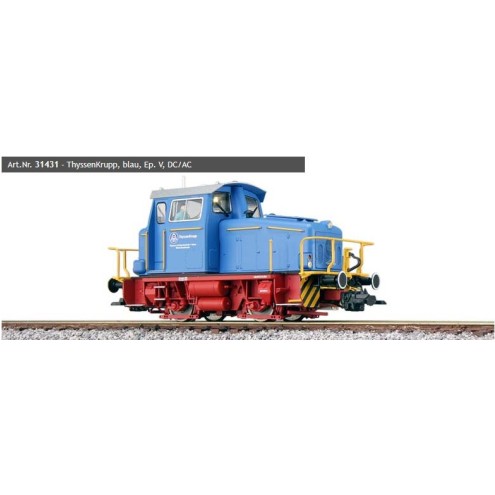 ESU 31431 - Diesellok, H0, KG230, ThyssenKrupp, blau, Ep V, Vorbildzustand um 2004, LokSound, Raucherzeuger, Rangierkupplung, DC/AC