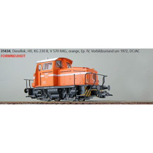 ESU 31434 - Diesellok, H0, KG230, V 570 RAG, orange, Ep. IV