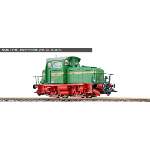 ESU 31445 - Diesellok, H0, KG275, Deutz Werkslok, grün, Ep III
