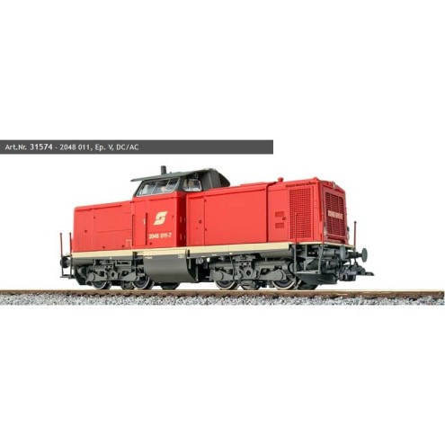 ESU 31574 - Diesellok, H0, V100.10, 2048 011 ÖBB, rot, Ep V, Vorbildzustand um 1992, LokSound, Rauch, Kupplung DC/AC