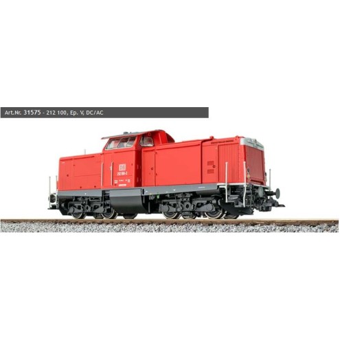 ESU 31575 - Diesellok, H0, V100.20, 212 100 DB, verkehrsrot, Ep V, Vorbildzustand um 2000, LokSound, Rauch, Kupplung DC/AC
