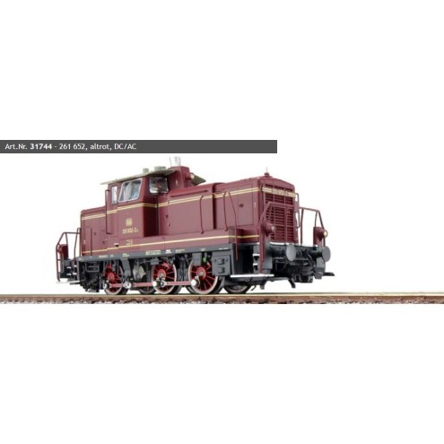 ESU 31744 - Diesellok, H0, V60, 261 652 DB, altrot, Ep IV, Vorbildzustand um 1975, LokSound, Rauch, Kupplung DC/AC