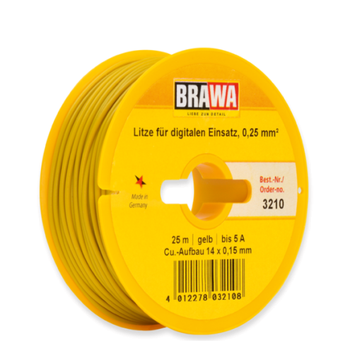 Brawa 3210 - Litze für digitalen Einsatz, 0,25 mm², gelb