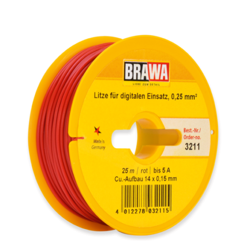 Brawa 3211 - Litze für digitalen Einsatz, 0,25 mm², rot