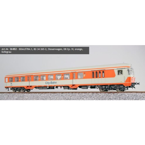 ESU 36482 - n-Wagen, H0, BDnrzf784, 82-34 265-2, Steuerwagen, DB Ep. IV, orange, lichtgrau, DC