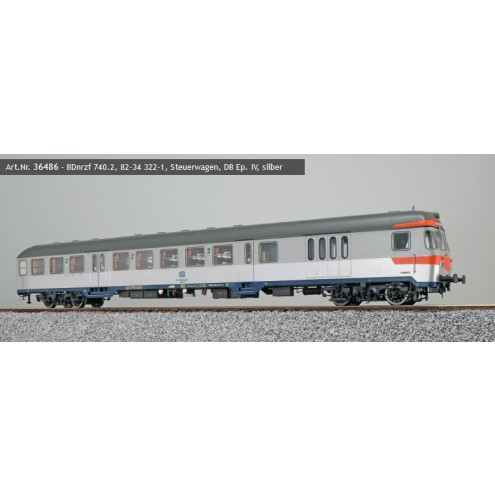 ESU 36486 - n-Wagen, H0, BDnrzf 740.2, 82-34 322-1, Steuerwagen, DB Ep. IV, silber, DC