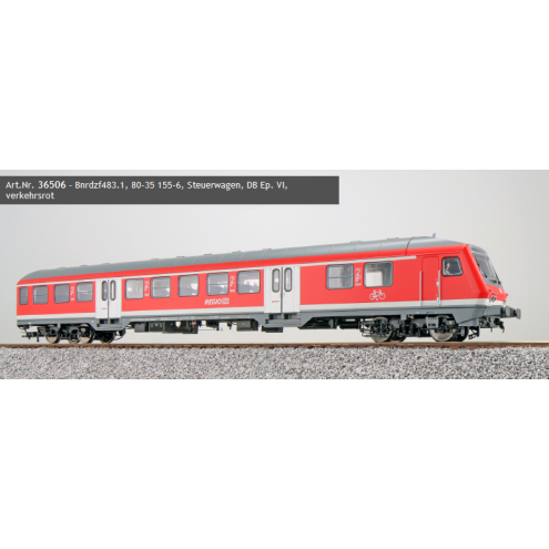 ESU 36506 - n-Wagen, H0, Bnrdzf483.1, 80-35 155-6, Steuerwagen, DB Ep. VI, verkehrsrot, DC