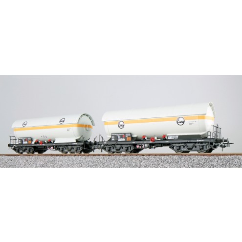 ESU 36528 - Gas-Kesselwagen Set, H0, ZAG 620, EVA + EVA, DB, Ep. IV, weiß, DC
