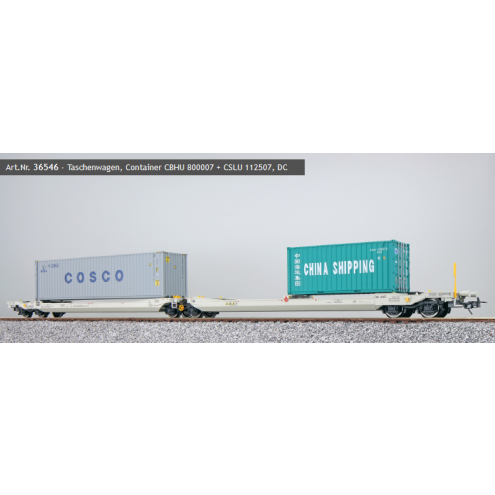 ESU 36546 - Taschenwagen, H0, Sdggmrs, 37 84 499 3 175-7, NL-AAEC Ep. VI, Container CBHU 800007 + CSLU 112507, DC