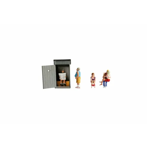 Noch 36560 - Klogeschichten (fünf Modellfiguren, ein Klohäuschen)