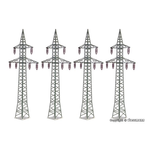 Kibri 38533 - H0 Deko-Set Strommasten, 4 Stück